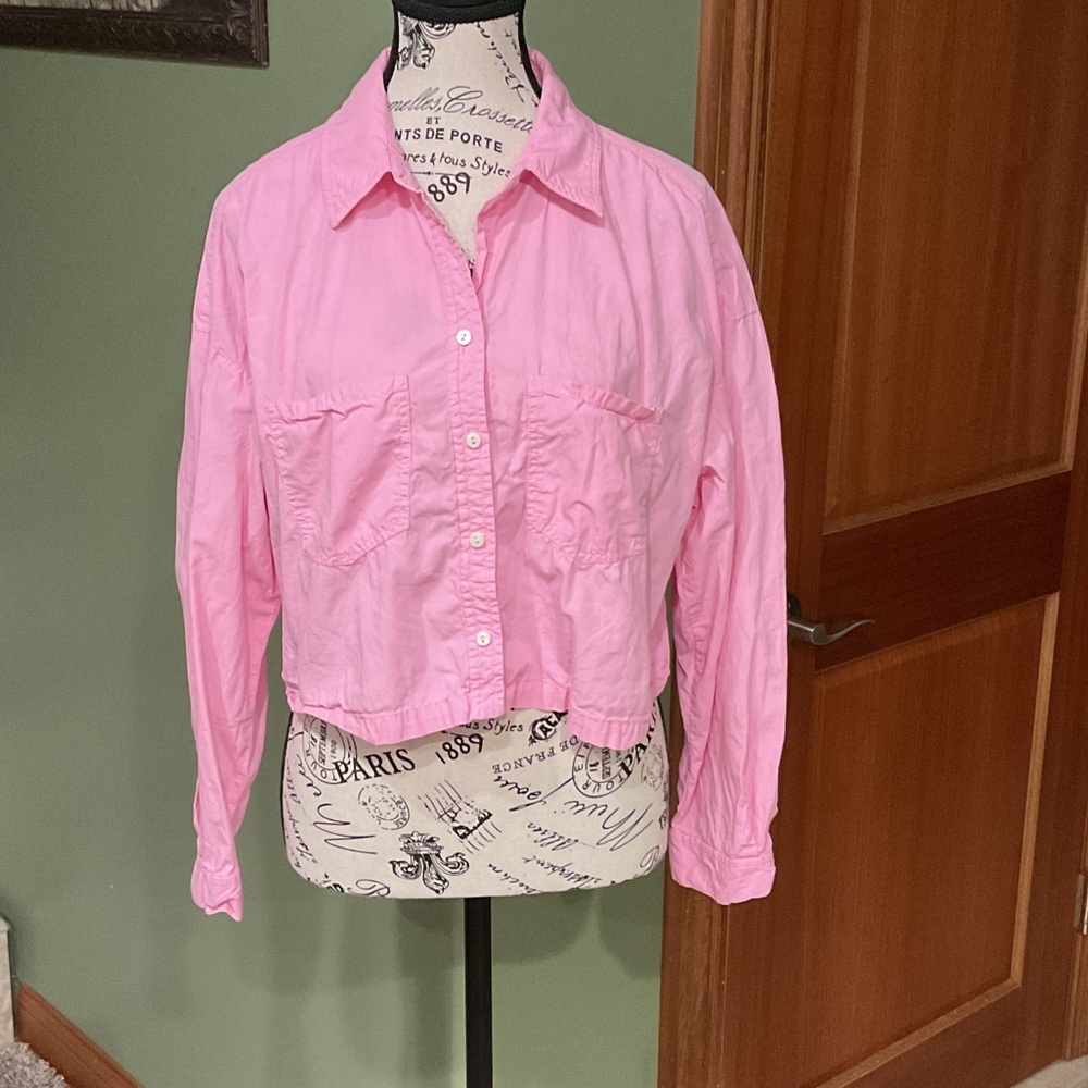Zara Vibrant Pink Casual Shirt, Size L